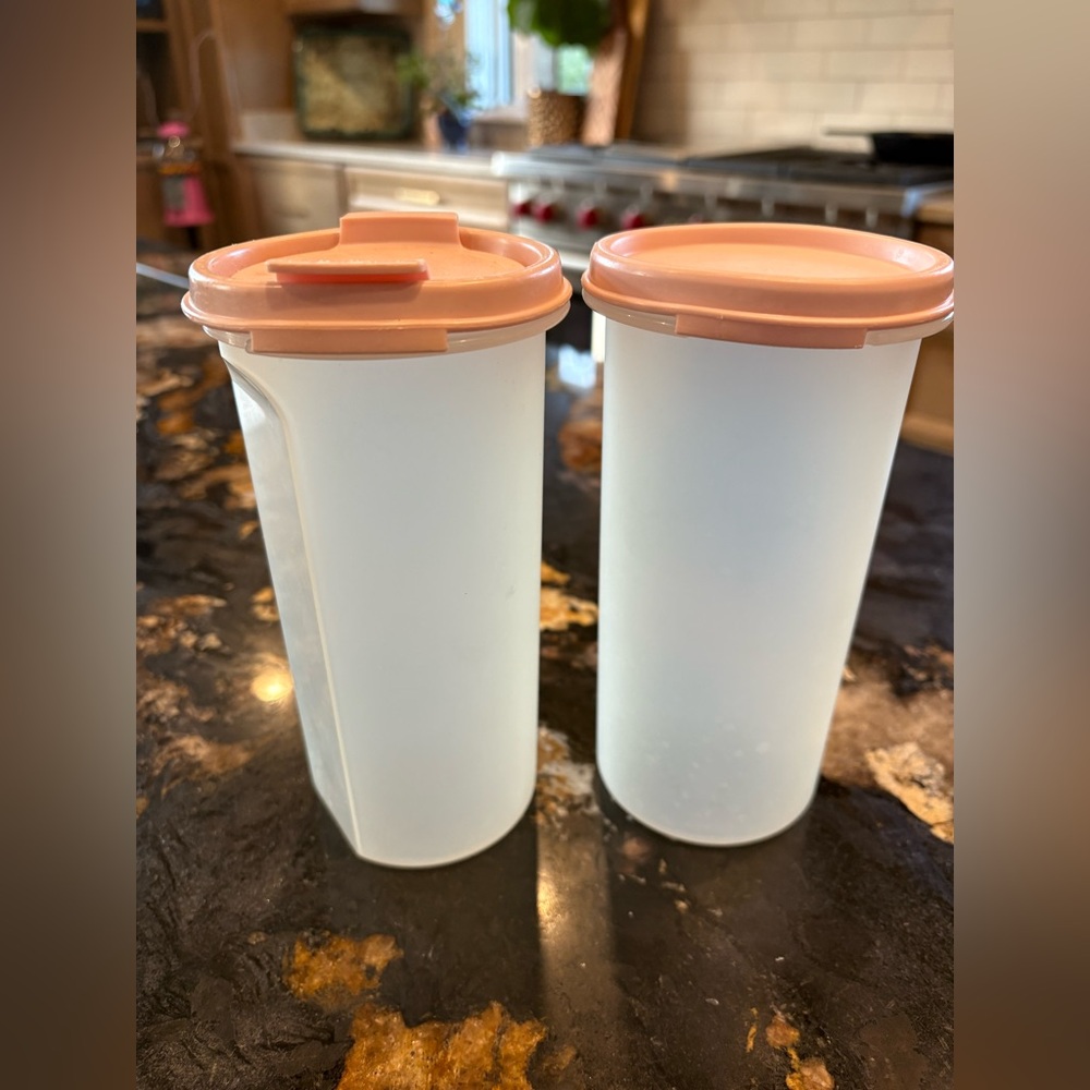 Tupperware Set with Pink Lids